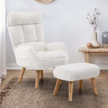 2 Piece Bonny Upholstered Recliner Armchair & Footstool Set